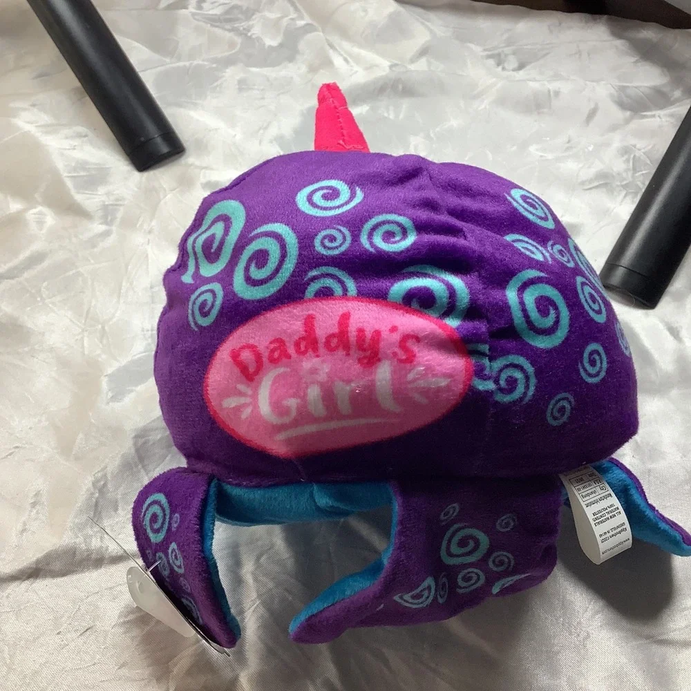 Flip-A-Rooz Reversible Narwhal Plush‎ Purple Blue Daddys Girl Mommys World NWT